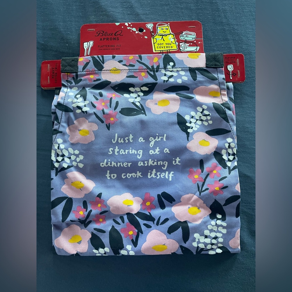 Blue Q Colorful Floral Apron New